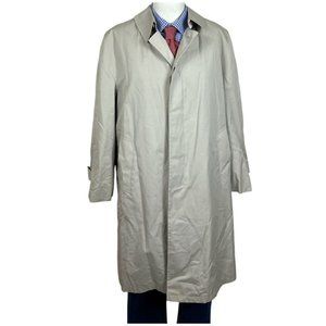 Harbor Master overcoat Tan Cotton Blend Button up Removable Lining Men's 40R Nic